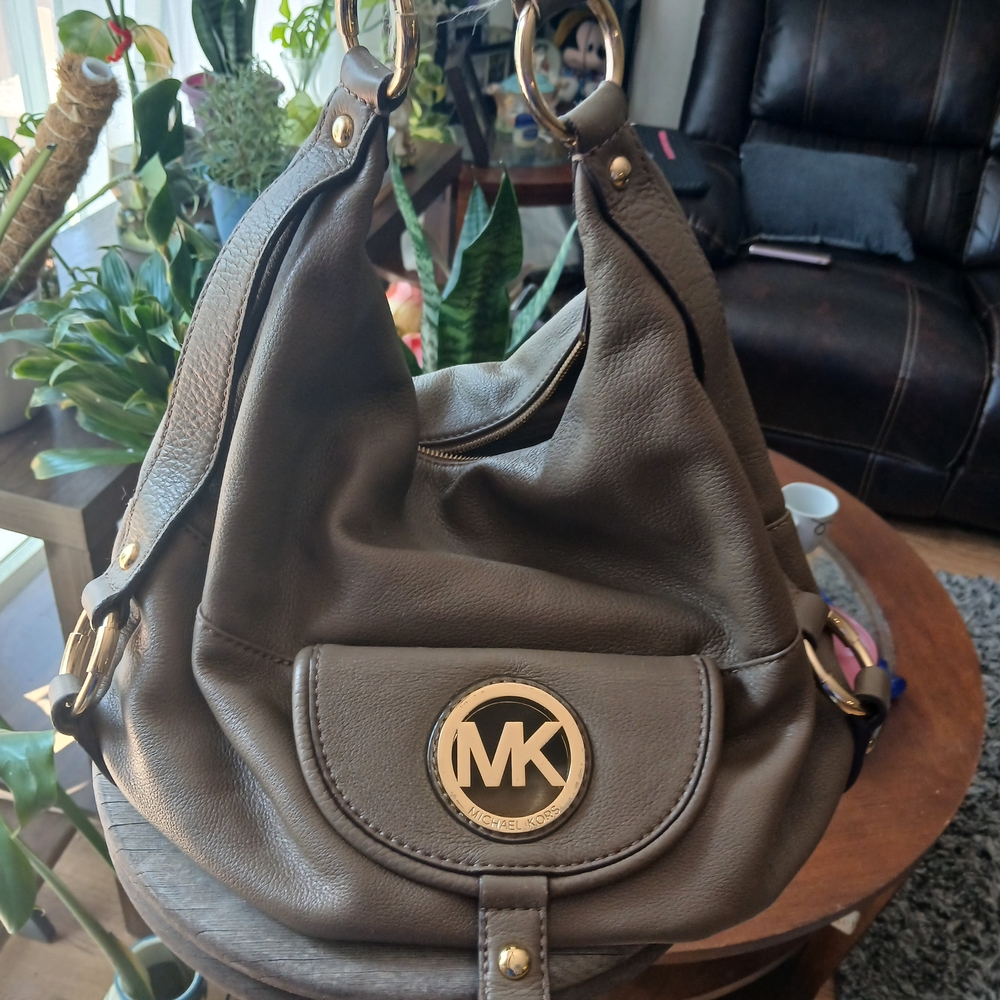 Michael Kors Brown Leather Hobo Bag